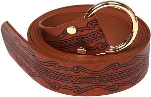 YIZITLAA Medieval Viking Belts Embossed PU Leather O Ring Renaissance Belt Reenactment Accessory in Saudi Arabia