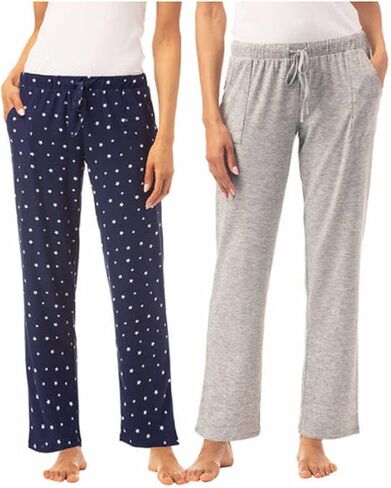 Lucky Brand Women's 2 Pack Straight Leg Lounge Pant with Drawstrings and Pockets in Saudi Arabia