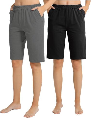 Chamllymers Womens Pajama Bottoms Soft Cotton Shorts with Pockets in Saudi Arabia