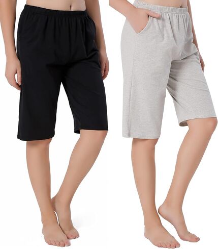 Chamllymers Womens Pajama Bottoms Soft Cotton Shorts with Pockets in Saudi Arabia