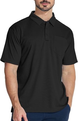 5 Pack Pocket Polo Shirts for Men Cool Dri Short Sleeve Athletic Performance Work Shirts Casual in Saudi Arabia