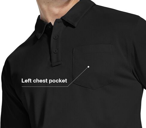 5 Pack Pocket Polo Shirts for Men Cool Dri Short Sleeve Athletic Performance Work Shirts Casual in Saudi Arabia