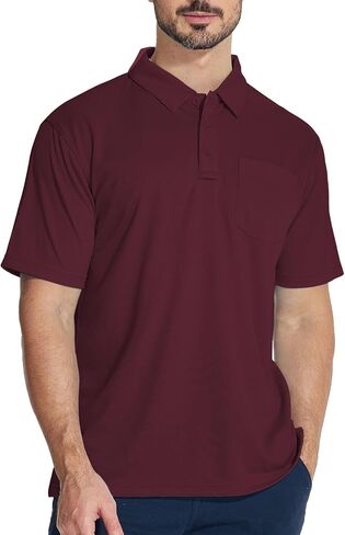 5 Pack Pocket Polo Shirts for Men Cool Dri Short Sleeve Athletic Performance Work Shirts Casual in Saudi Arabia