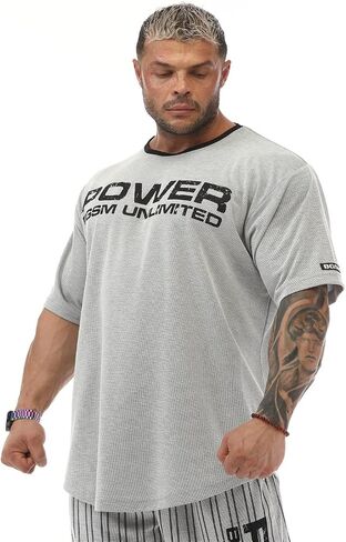 Men's Oversize Gym Fitness and Bodybuilding T-Shirt, Cotton O-Neck Lifestyle Top in Saudi Arabia