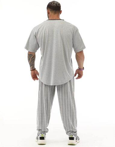 Men's Oversize Gym Fitness and Bodybuilding T-Shirt, Cotton O-Neck Lifestyle Top in Saudi Arabia