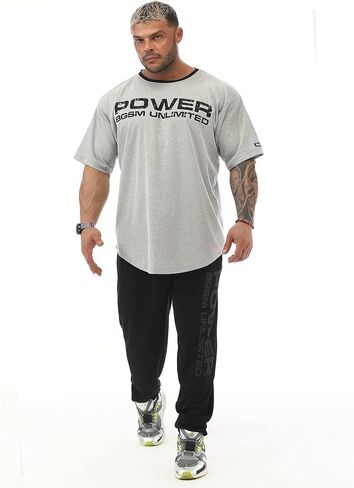 Men's Oversize Gym Fitness and Bodybuilding T-Shirt, Cotton O-Neck Lifestyle Top in Saudi Arabia