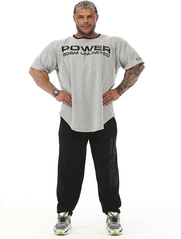 Men's Oversize Gym Fitness and Bodybuilding T-Shirt, Cotton O-Neck Lifestyle Top in Saudi Arabia