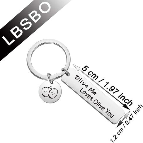 CENWA Funny Food Pun Gift Olive Me Love Olive You Keychain Valentines Day Gift Anniversary Day Jewelry in Saudi Arabia