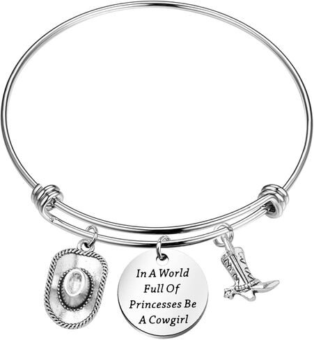 bobauna Cowgirl Boot Bracelet Country Western Jewelry In A World Full Of Princesses Be A Cowgirl Equestrian Gift in Saudi Arabia