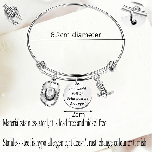 bobauna Cowgirl Boot Bracelet Country Western Jewelry In A World Full Of Princesses Be A Cowgirl Equestrian Gift in Saudi Arabia