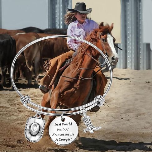 bobauna Cowgirl Boot Bracelet Country Western Jewelry In A World Full Of Princesses Be A Cowgirl Equestrian Gift in Saudi Arabia