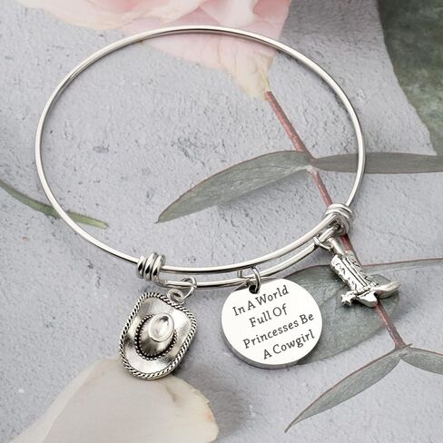 bobauna Cowgirl Boot Bracelet Country Western Jewelry In A World Full Of Princesses Be A Cowgirl Equestrian Gift in Saudi Arabia