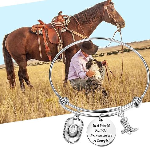 bobauna Cowgirl Boot Bracelet Country Western Jewelry In A World Full Of Princesses Be A Cowgirl Equestrian Gift in Saudi Arabia