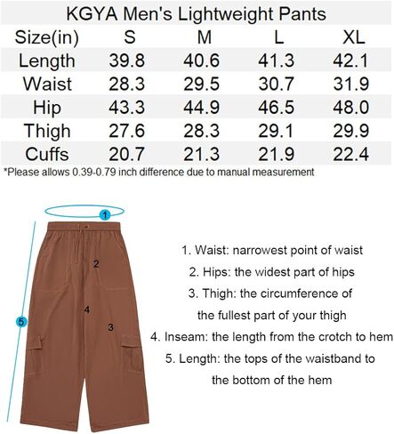 KGYA Men's Baggy Loose Fit Cargo Pants Oversized Drawstring Elastic Waistband Adjustable Cuffs Lightweight Streetwear in Kuwait