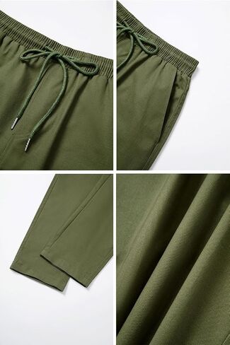 THWEI Cargo Pants for Men Casual Drawstring Joggers Cotton Work Sweatpants Multi Pockets in Kuwait