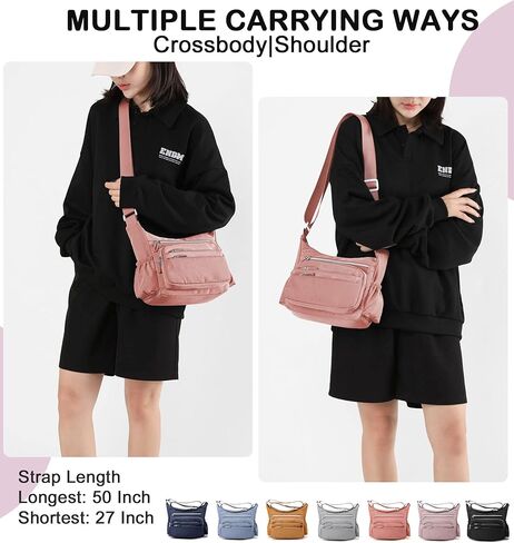 حقيبة يد كاجوال للنساء من COMELY Crossbody - حقيبة سفر خفيفة الوزن ومقاومة للماء ومتعددة الوظائف من النايلون in Kuwait