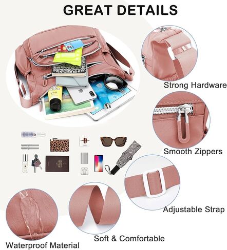 حقيبة يد كاجوال للنساء من COMELY Crossbody - حقيبة سفر خفيفة الوزن ومقاومة للماء ومتعددة الوظائف من النايلون in Kuwait