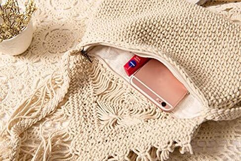 حقائب كتف منسوجة يدويًا من HALLWAYEE، وحقائب يد من الحبال القطنية المضفرة، وحقائب شاطئ من القش، وحقيبة يد Hobo Summer شرابات in Kuwait