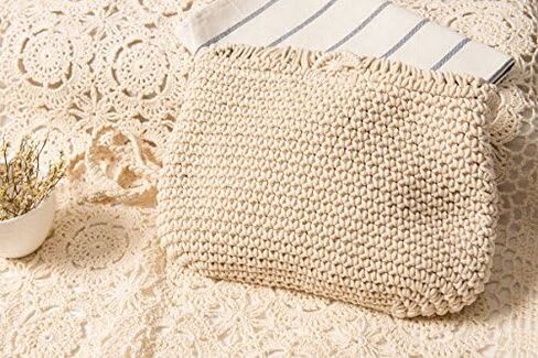 حقائب كتف منسوجة يدويًا من HALLWAYEE، وحقائب يد من الحبال القطنية المضفرة، وحقائب شاطئ من القش، وحقيبة يد Hobo Summer شرابات in Kuwait