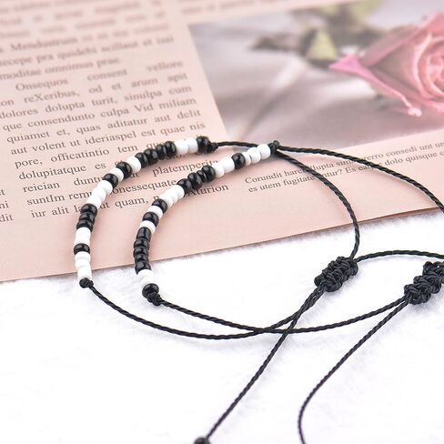 Beusoulover أفضل صديق أساور للأزواج، أساور مطابقة لرمز مورس لها/لها، الصداقة، هدايا الأخت للزوجين BFF in Kuwait