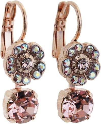 أقراط Mariana Rose Goldtone Floral Floret Drop الصغيرة الكريستالية، Flamingo" Rose Pink AB 1211 319mr in Kuwait