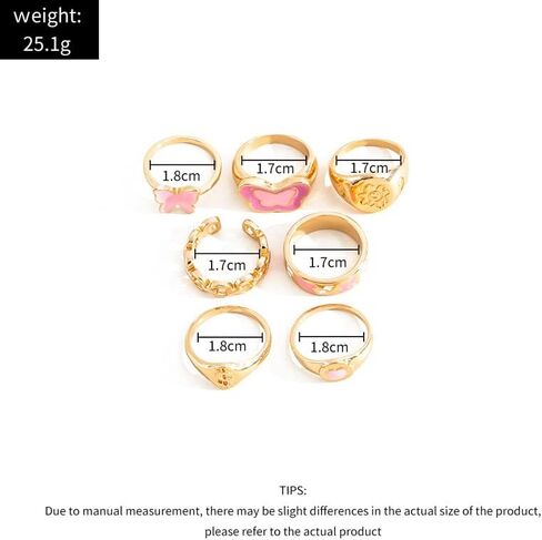 FUTIMELY Boho Gold Knuckle Rings Set for Women Girls,Vintage Stackable Joint Finger Ring Butterfly Heart Flower Hug Sparkling Crystals Ring Set Jewelry in Kuwait