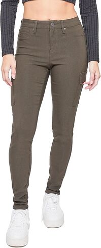 YMI Women's Junior Hyperstretch Button Skinny Cargo Jean in Saudi Arabia