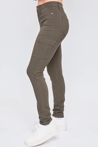 YMI Women's Junior Hyperstretch Button Skinny Cargo Jean in Saudi Arabia