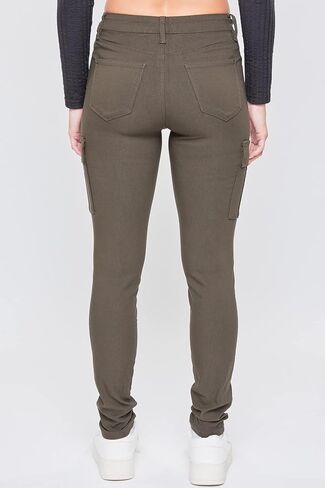 YMI Women's Junior Hyperstretch Button Skinny Cargo Jean in Saudi Arabia