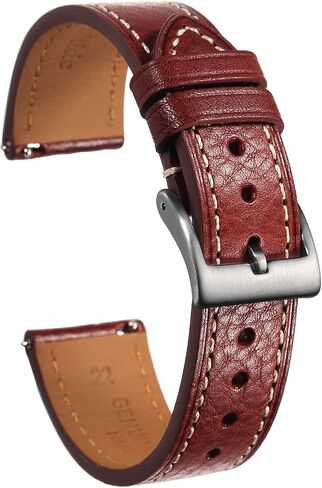 torbollo Leather Watch Band for Men Women, Soft Top Grain Quick Release Watch Strap 18 20 22mm Replacement Vintage Watch Wrap in Saudi Arabia