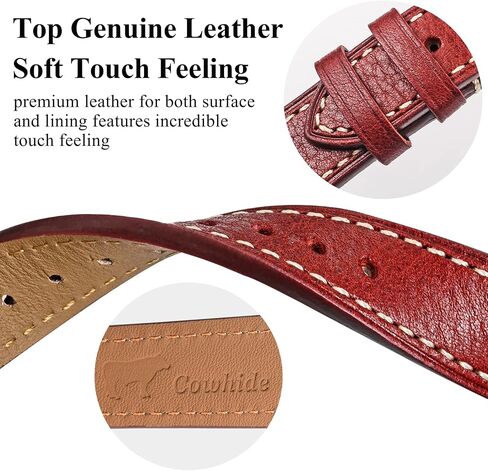 torbollo Leather Watch Band for Men Women, Soft Top Grain Quick Release Watch Strap 18 20 22mm Replacement Vintage Watch Wrap in Saudi Arabia