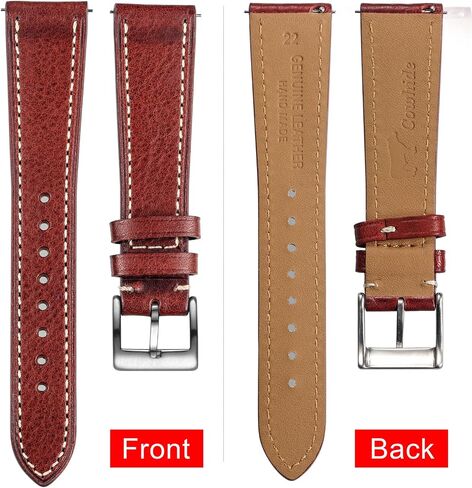torbollo Leather Watch Band for Men Women, Soft Top Grain Quick Release Watch Strap 18 20 22mm Replacement Vintage Watch Wrap in Saudi Arabia