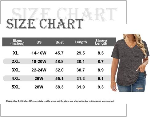 CARCOS Plus Size Tops for Women Short Sleeve Shirts Basic V Neck Summer Tshirts 2024 Casual Tunics XL-5XL in Saudi Arabia