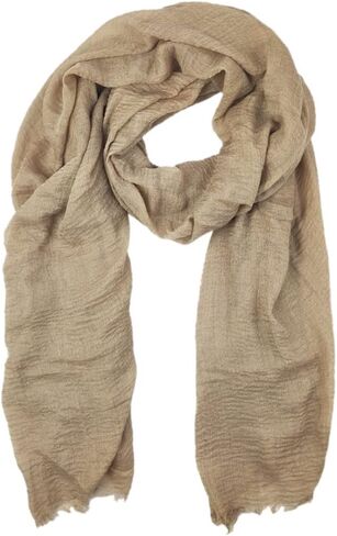 Belsen Classic Cotton Blend Crinkle Soft Lightweight Scarf Wrap Shawl in Saudi Arabia
