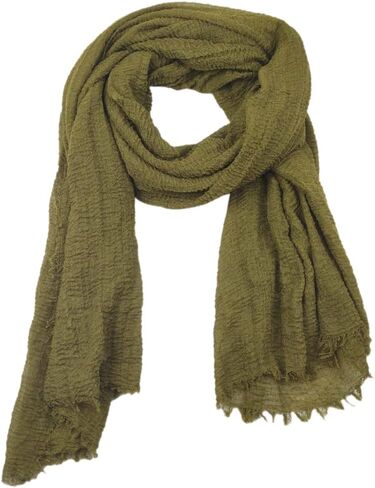 Belsen Classic Cotton Blend Crinkle Soft Lightweight Scarf Wrap Shawl in Saudi Arabia