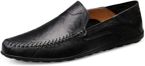 Men's Loafers Genuine Leather Flat Breathable Casual Shoes Handmade Slip On Driving Shoes Fashion Business Shoes in Saudi Arabia