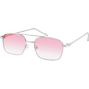 FEISEDY Fashion Square Aviator Sunglasses Women Men Trendy Retro Metal Frame Sun Glasses Candy Color Lens B1036