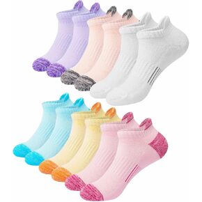 FAYBOX Ankle Socks for Women Running Athletic Workout Cushioned No Show Socks 6 Pairs Size 6-8/9-11 in Kuwait