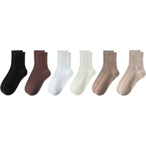 Belsmi Womens Cute Crew Socks Casual Athletic Aesthetic Socks Neutral Cotton Ankle Socks for Women Girls