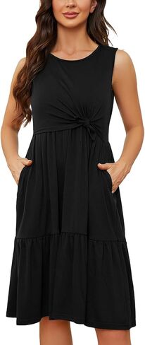 Liu & Qu Women's Maternity Nursing Dress Sleeveless Round Neck Breastfeeding Clothes with Pockets Summer in Kuwait