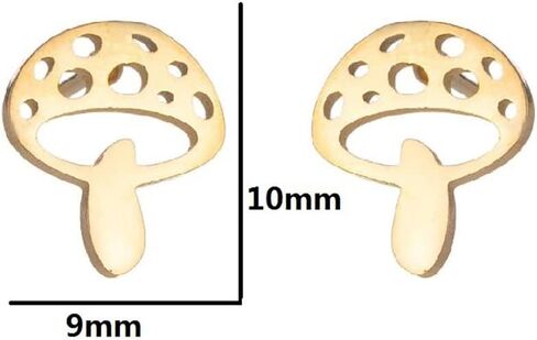 Cute Mushroom Stud Earrings for Women Teen Girls Stainless Steel Cartilage Piercing Small Studs Earring Minimalist Jewelry Gifts Birthday in Saudi Arabia