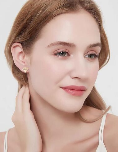 Cute Mushroom Stud Earrings for Women Teen Girls Stainless Steel Cartilage Piercing Small Studs Earring Minimalist Jewelry Gifts Birthday in Saudi Arabia