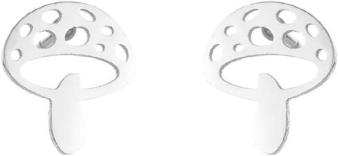 Cute Mushroom Stud Earrings for Women Teen Girls Stainless Steel Cartilage Piercing Small Studs Earring Minimalist Jewelry Gifts Birthday in Saudi Arabia