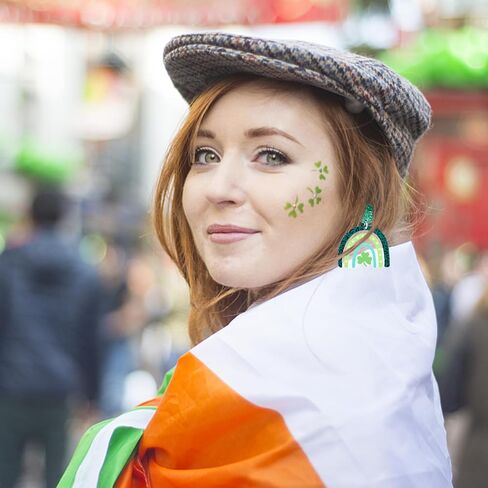 St Patrick's Day Earrings Green Acrylic Clover Earrings for Women Girls Cute St Patrick's Day Accessories in Saudi Arabia