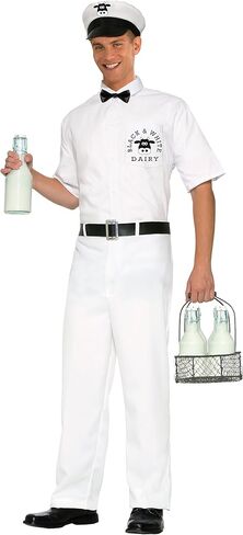 Forum Novelties Men's 50's Milkman Xl Costume, White, X-Large in Saudi Arabia