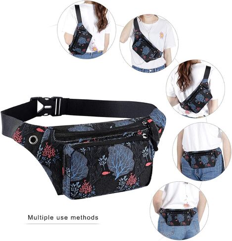KAMO Fanny Pack, Waist Bag Sling Backpack Water Resistant Durable Polyester Small Waist Bag in Saudi Arabia