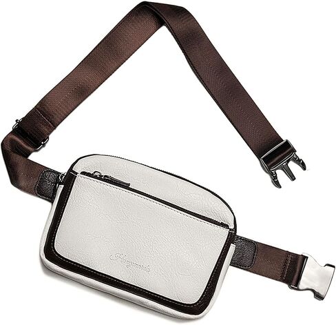 Belt Bag for Women, Mini Everywhere Crossbody Waist Bag Adjustable Strap, Vegan Leather Women's Fanny Pack (Light Brown) in Saudi Arabia