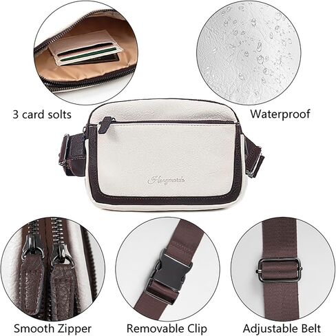 Belt Bag for Women, Mini Everywhere Crossbody Waist Bag Adjustable Strap, Vegan Leather Women's Fanny Pack (Light Brown) in Saudi Arabia