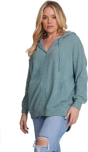 Minnie Rose Womens Cashmere Oversize Zip Hoodie in Saudi Arabia