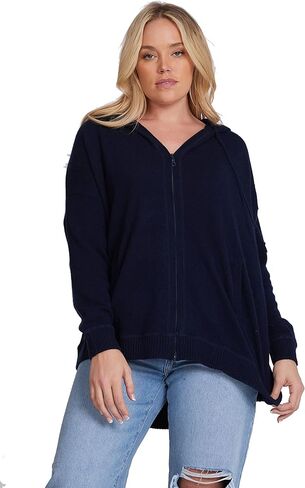 Minnie Rose Womens Cashmere Oversize Zip Hoodie in Saudi Arabia